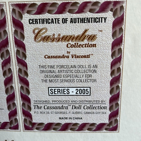 Year 2005 Cassandra Visconti Limited Edition Collector Porcelain Doll - Picture 16 of 16